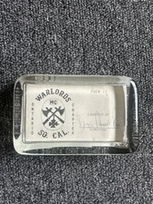 Rare vintage Outlaw MC club Biker Courtesy Card paperweight WARLORDS so cal CA