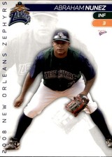 2008 New Orleans Zephyrs Multi-Ad #21 Abraham Nunez Dominican Republic DR Card