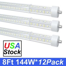 Led 8 Ft Tubes Single Pin T8 FA8 Led Bulbs 144W 12 Pack 6500k 8 Foot Shop Lights