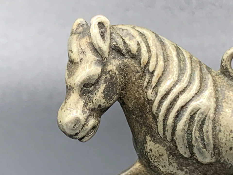 Antique Large German Silver Metal Horse Watch Chain Charivari Pendant Fob c.1920 - Image 4 of 4