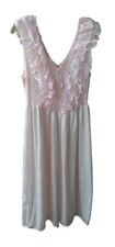 VTG 80s Cinema Etoile Pink Nightgown Lingerie Sz M Lace Ruffles Girly Frilly USA