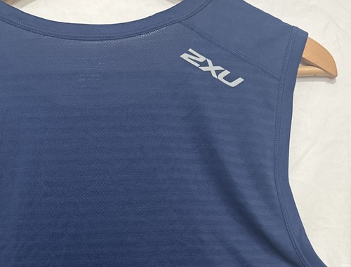 Men's 2XU XVENT Tank Top. Navy Blue MR5090a NVY - Picture 5 of 5