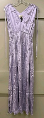 OTTOD'AME lila ärmellos Satin gewellt Maxikleid - UK 8 / IT 40 - 180£