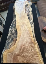 Curly Maple, Live Edge, 49” Long, 15 1/2” To 19” Wide, 1 1/2” Thick, Dry
