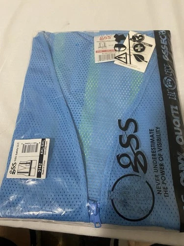Hi-Visibility Blue And Neon Green Stripes Size 4XL - 5XL NEW - product listing photo
