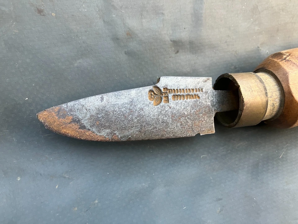 antikes Intarsien Messer Schultermesser Schnitzmesser Kirschen Werk [4092-5] - Bild 2 von 4