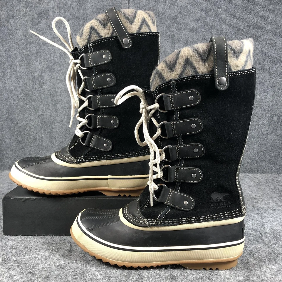 Botas de nieve negras altas impermeables Sorel para mujer talla 7 invierno con cordones Foto 3 de 4