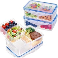 Brotdose 1,15L Bento Lunchbox Mit 3 FäChern FüR Meal Prep Vesperdose 3 StüCk