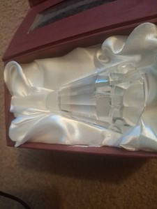 Oleg Cassini Crystal Wine Bottle Stopper Faceted Clear & Frosted Signed NIOBW/Ps