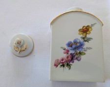 Fürstenberg Porzellan Teedose Blumenbukett Goldrand 02199 Deckeldose Vintage Ros