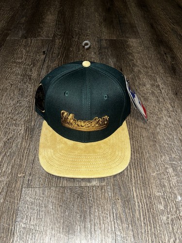 Houston Astros ProStandard Adjustable StrapBack Hat ๐ฅ Forest Green / Suede Gold
