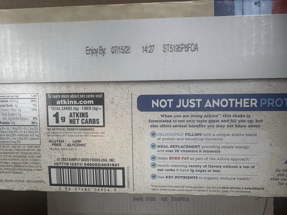 Batido Atkins Vainilla Cremosa Alto en Proteínas, Bajo en Carbohidratos 3 Paquetes 12 Unidades Foto 4 de 4