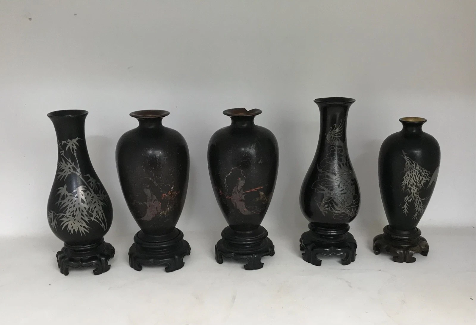 Fuzhou 5 Lacquer Vases