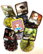 Set 6 Net Bag Marbles Vampire Werewolf Swamp Thing Mummy Triceratop Bozo RETIRED