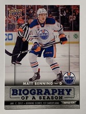 2016-17 UD Biography Of A Season MATT BENNING Edmonton Oilers Card# EDM-8