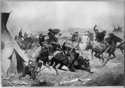 Photo:Attack at dawn Washita Massacre 1904
