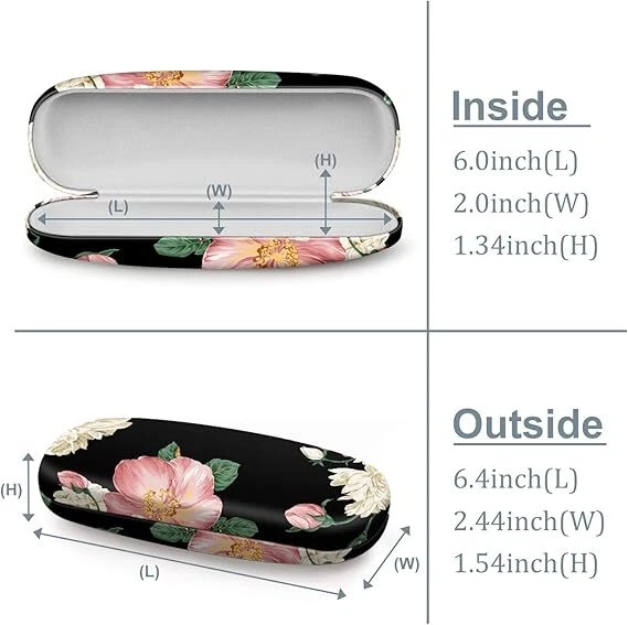 Hard Shell Eyeglasses Case Eyeglass Holder Box with Cleaning Cloth for Men Women - Image 2 of 4