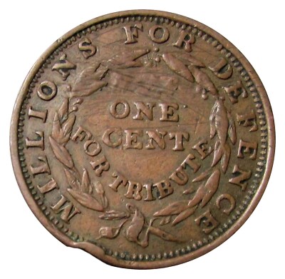 1837 US HARD TIMES NOT 1 CENT FOR TRIBUTE MILLIONS FOR DEFENCE
