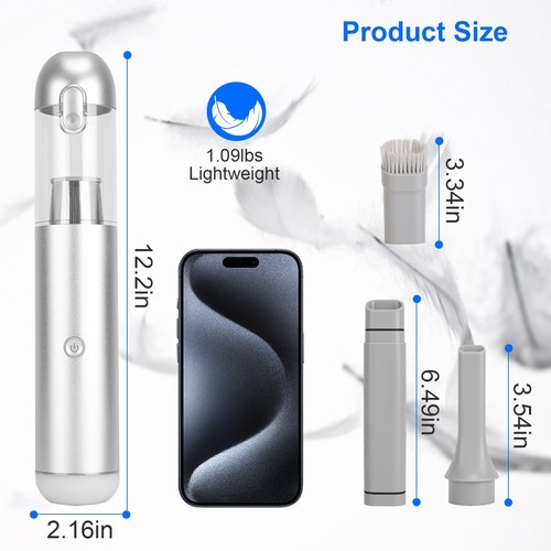 3In1 Cordless Handheld Car Vacuum Cleaner w/ LED light SOS Light 16000Pa Suction - Picture 10 of 15