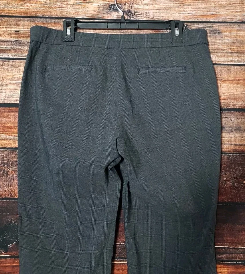 Pantalones Sag Harbor 12 Vestido Elástico Cintura Elástica Mezcla Rayón Gris Cuadros Para Mujer Foto 4 de 4