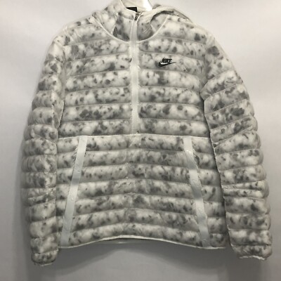 Nike Sportswear Marble Insulated Hooded Jacket 1/2 Zip Men Medium  DA0396-121 New