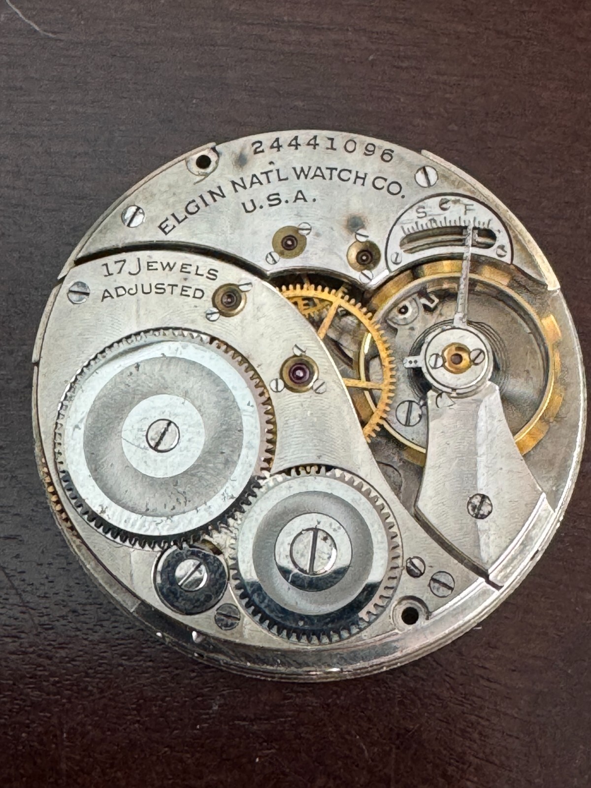 Vintage Elgin 12 Size Pocket Watch Movement Grade 384 Running Smoothly
