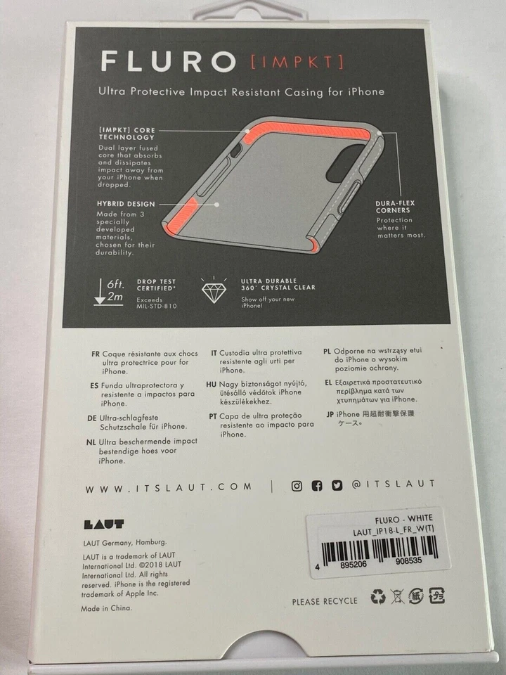 LAUT Apple iPhone XS Max Fluro Case - White - Image 4 of 4