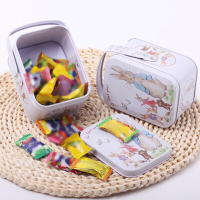 Vintage Small Suitcase Storage Tin Metal Candy Box Gift Box Cookie