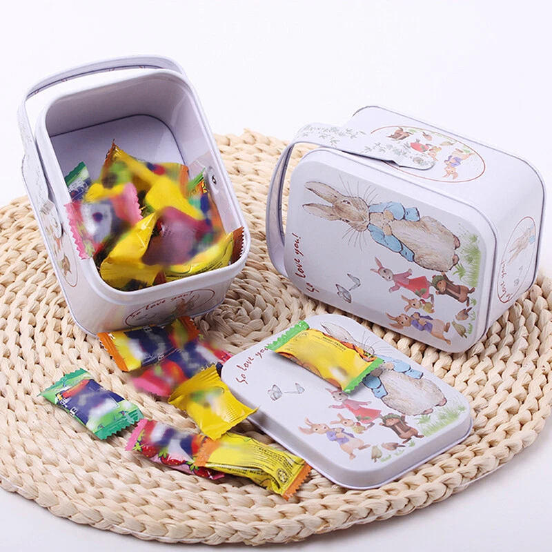 Vintage Small Suitcase Storage Tin Metal Candy Box Gift Box Cookie Gift BI1 - Image 2 of 4