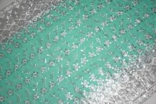 Vintage Paisley Bridal Wedding Georgette Dupatta Beaded Scarf  Veil Stole Hijab