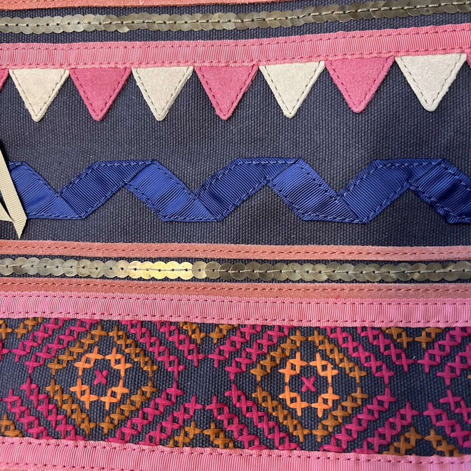 Bolso de Mano Fossil Patchwork Lentejuelas con Dije de Cuero Bolso Vintage Cartera Raro Foto 4 de 4