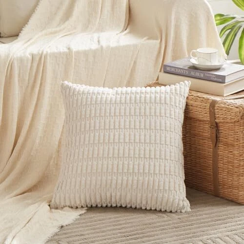  2 Packs Boho Decorative Throw Pillow Covers 18x18 Inch for 18 x 18-Inch Cream - Image 2 of 4