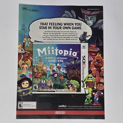 Miitopia Nintendo 3DS That Feeling Print Ad/Poster Official Promo Art