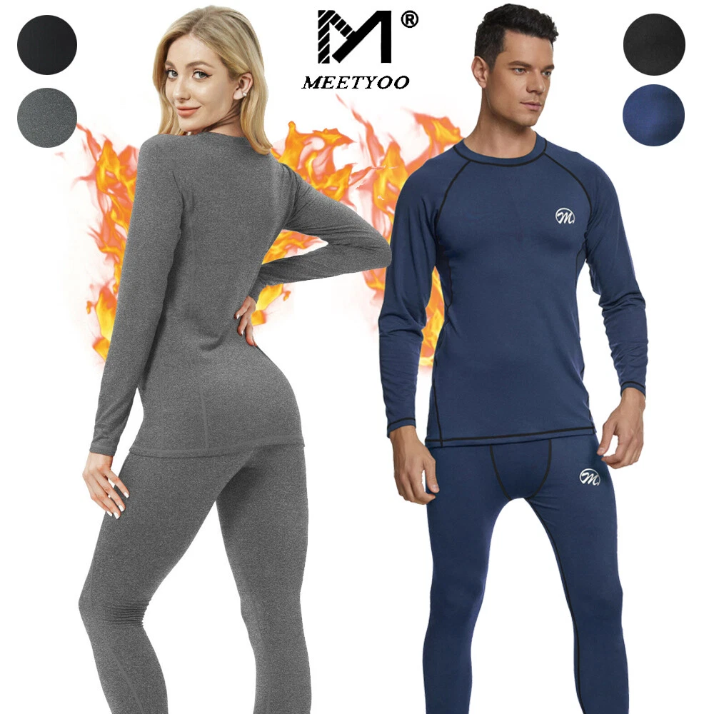 Long Johns Thermal Underwear for Men Women Fleece Lined Base Layer