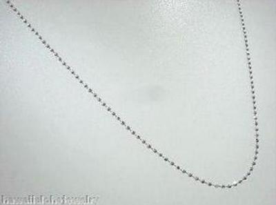 1MM ITALIAN SOLID 925 STERLING SILVER DIAMOND CUT DC BEAD CHAIN NECKLACE 18''