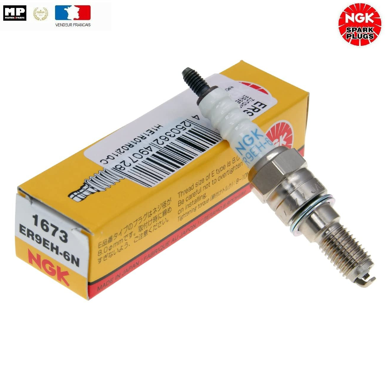 Bougie NGK ER9EH6-N haute performance thermique pour Vespa S 50