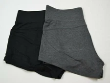 Women's Active Life Black  Gray Lounge Athletic Shorts Wide Waistband Size S, M
