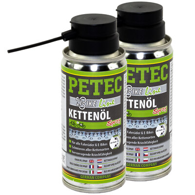 Kettenöl Fahrrad Ketten Öl Spray Bike PETEC 2x 100 ml E-Bikes Kettenschmierung