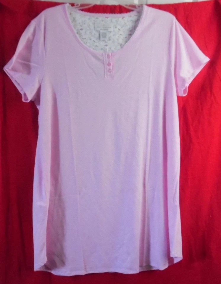 CAMISÓN KAREN NEUBURGER ROSA LUNARES HENLEY MANGA GORRA XL Foto 2 de 4