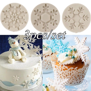 3pcs Flocon De Neige Forme A Faire Soi Meme Silicone Patisserie Moule Gateau Noel Noel Cupcake Moule Ebay
