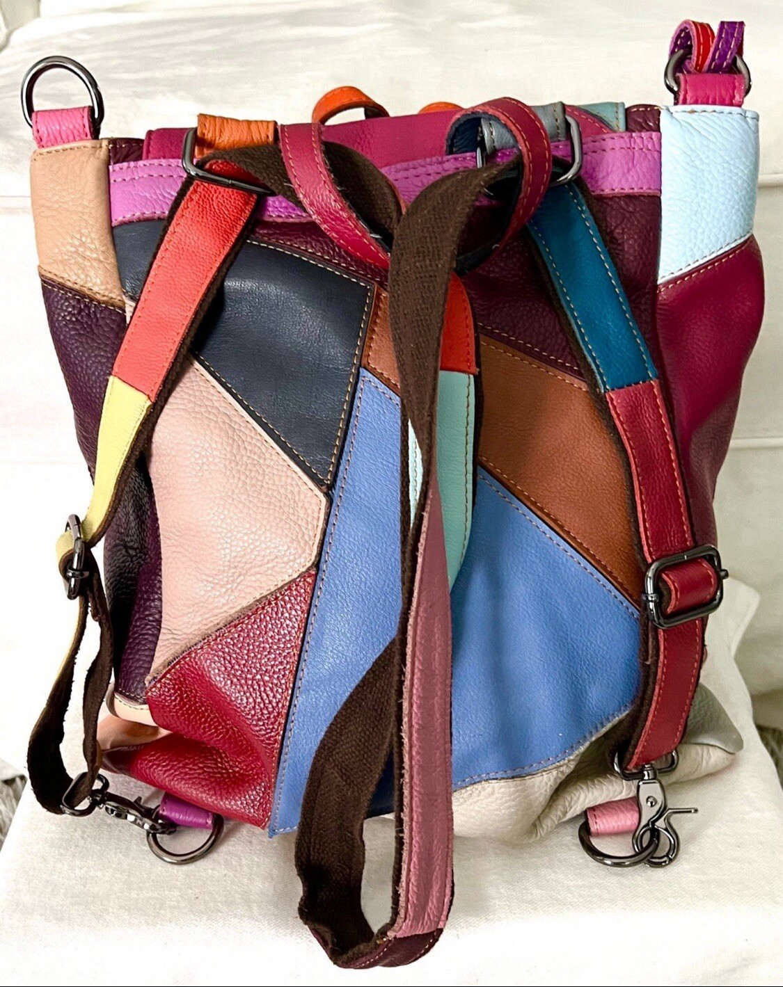 Amerileather Backpack Leather Drawstring Bucket B… - image 5