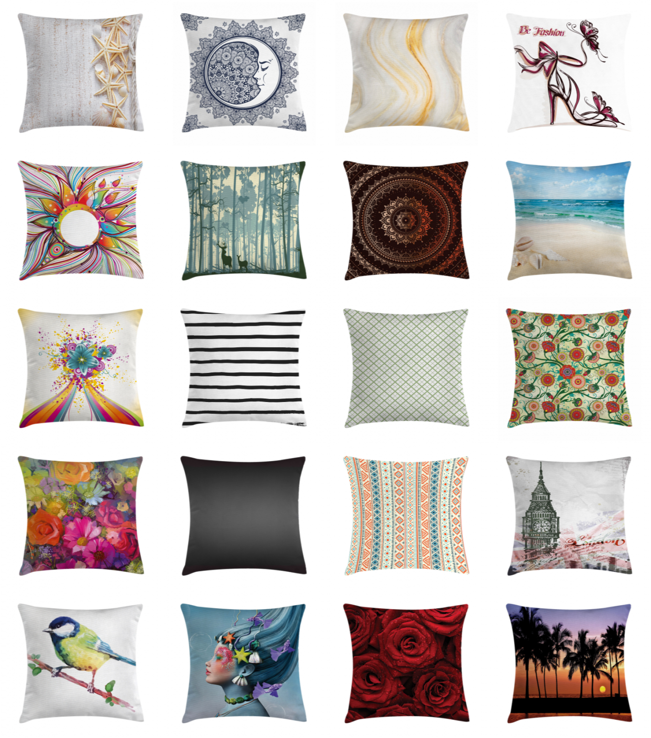 Ambesonne Square Design Couch and Bed Throw Pillow Case in 4 Sizes