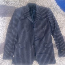 Valentino Roma Pin Striped Black Suit Sport Blazer Pants Coat 50 42 Regular