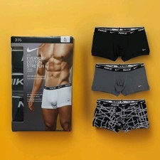 New Nike 3 Pack Boxer Brief XL Dri Fit Cotton Stretch Short Trunk Black Gray