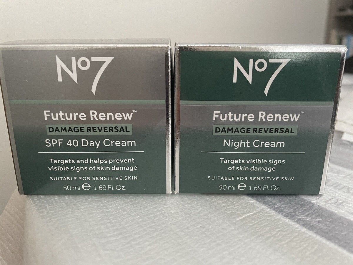 BNIB No7 Future Renew Damage Reversal SPF40 Day Cream Night Cream