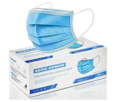 50 Pcs Disposable Face Mask 3Ply Mouth Cover NON-Medica Surgical Blue