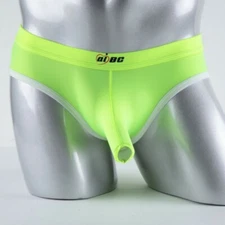 Men's Ice Silk Ultra-thin Soft Elephant Trunk Exposed JJ Brief Elastic