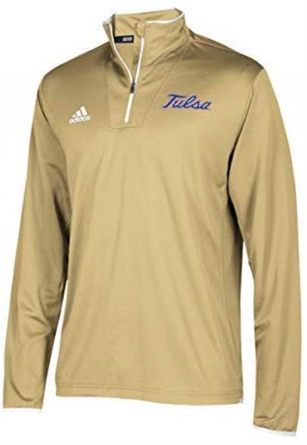 Мужской пуловер Adidas NCAA Tulsa Golden Hurricanes Climalite с застежкой-молнией, песочный