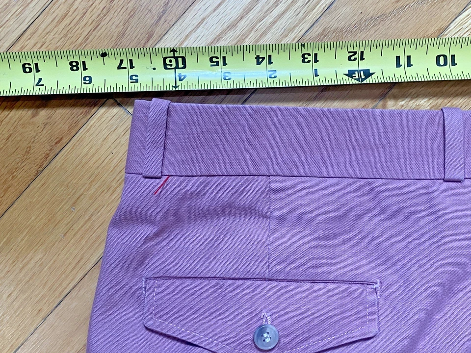 Vintage 70's Men's Pants Farah 34 x 30 Cotton Salmon Flap Pocket Retro - Изображение 3 из 4