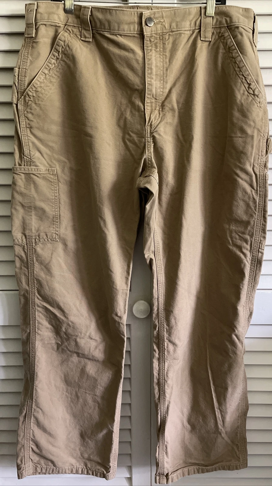 Carhartt Carpenter Work Pants Men’s 38x30 Relaxed Fit Tan Cotton
